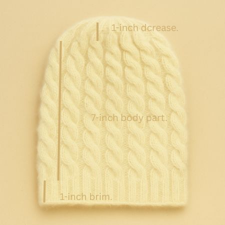 Classic Cable Hat Measurement Image