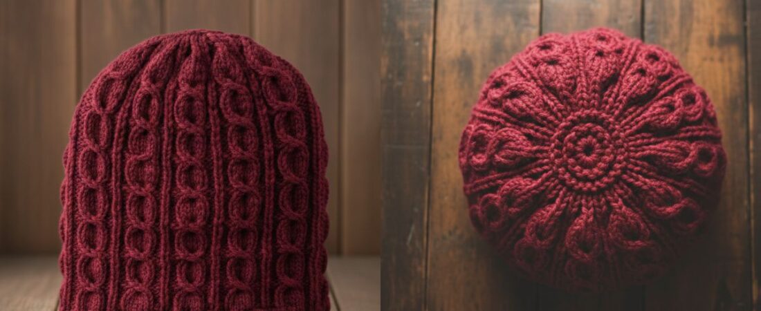 Free Winter Twisted Beanie Knitting Pattern for Beginners – Easy Unisex Hat Tutorial by Vimla Knit.