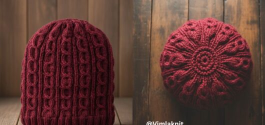 Free Winter Twisted Beanie Knitting Pattern for Beginners – Easy Unisex Hat Tutorial by Vimla Knit.
