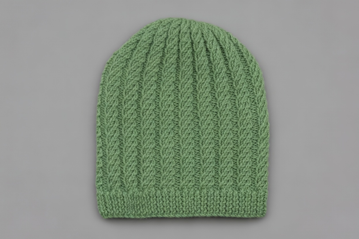 Free Spiral Cable Rib Beanie Knitting Pattern for Beginners – Straight Needles Step-by-Step Tutorial.