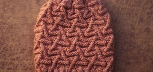 Easy Free Unisex Brain Hat Knitting Pattern – Straight Needles with Twisted Stitches.