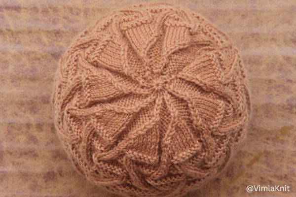 Knitted Beanie Crown Shaping Close Up Image