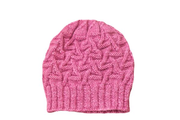 Unisex brain hat knitting pattern image with 2 inch brim
