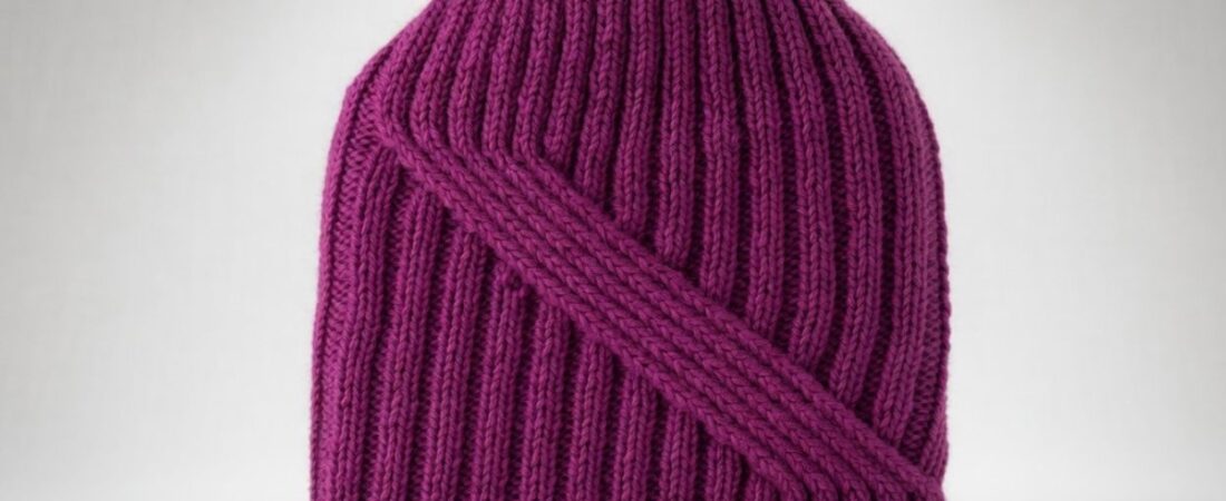 Free Easy Ribbed Knit Beanie Hat Pattern for Beginners Step-by-Step Knitting Tutorial.