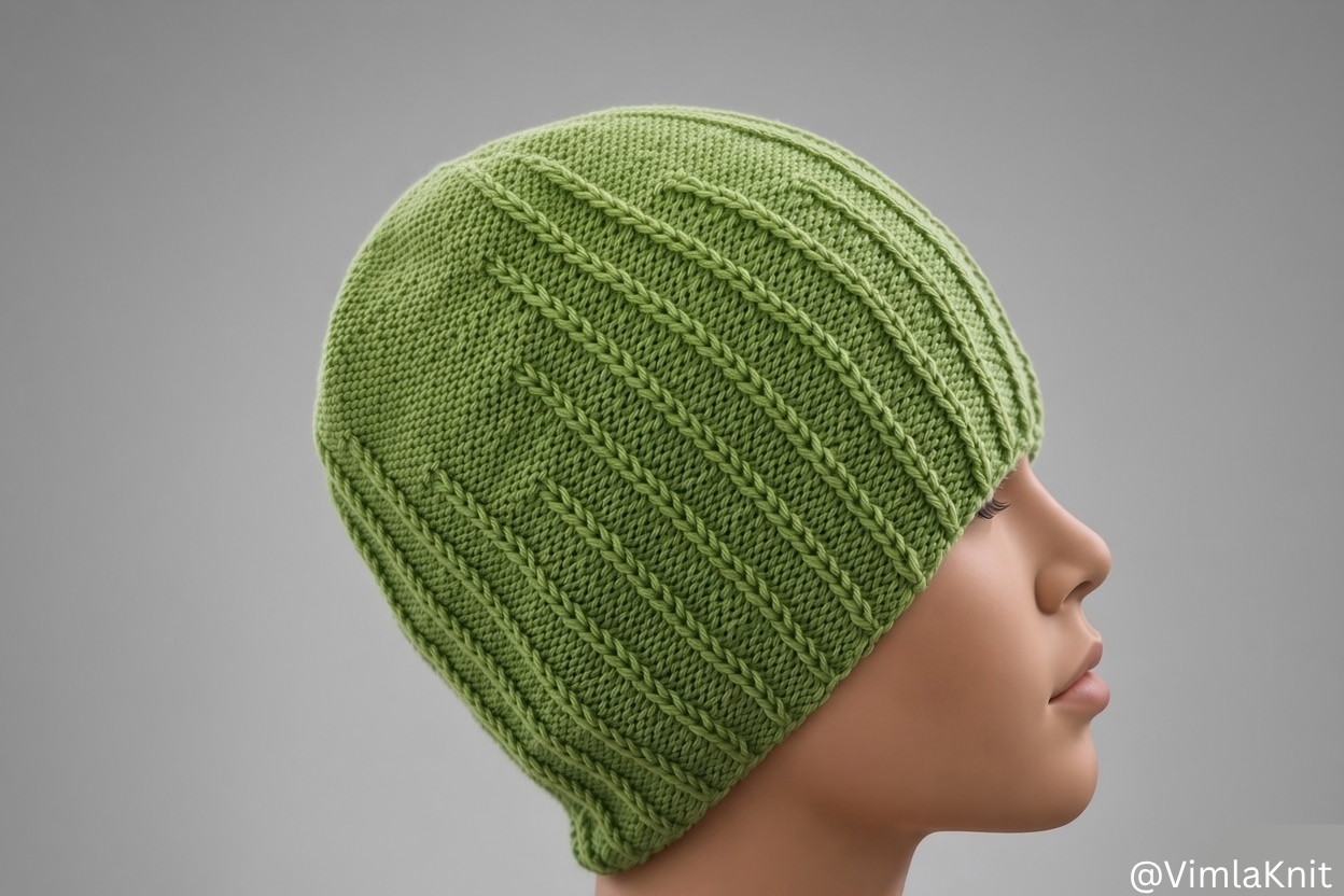 Easy Beanie Knitting Pattern for Beginners (Just Knit and Purl Stitches).
