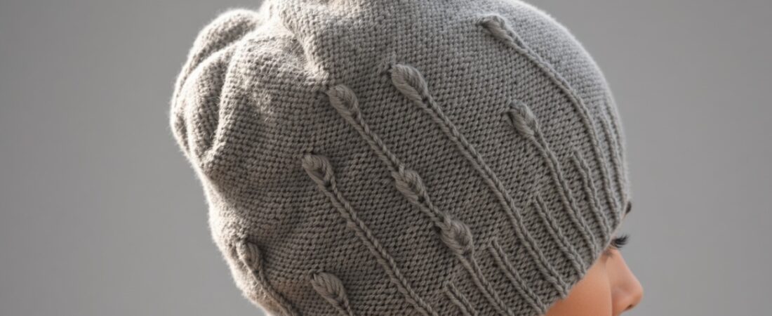 Easy Leaf Beanie Knitting Pattern for Beginners (Free + Video).